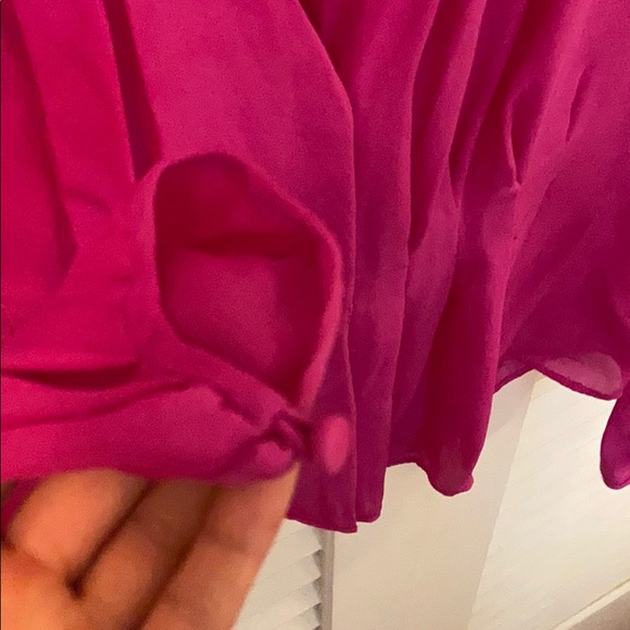 J.Crew Collection Lavender Purple Silk Button Top - Picture 5 of 9